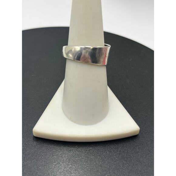 Juan Willie Navajo Sterling Silver Green Turquoise Gaspeite Bypass Ring 9 Signed - Picture 4 of 10